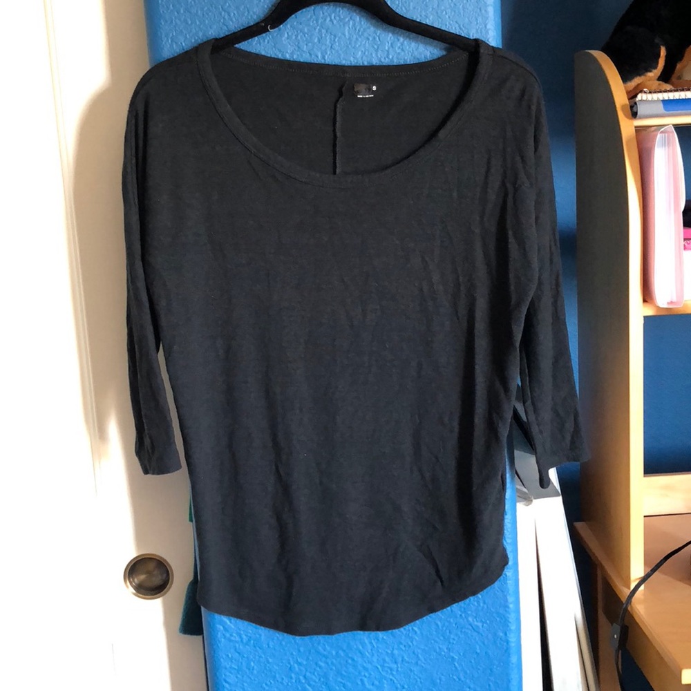 Juniors Black Scoop Neck Top